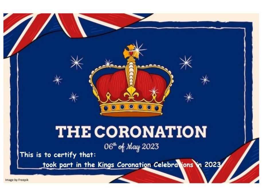 Kings Coronation Certificate