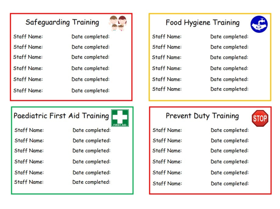 Staff Training Display Labels
