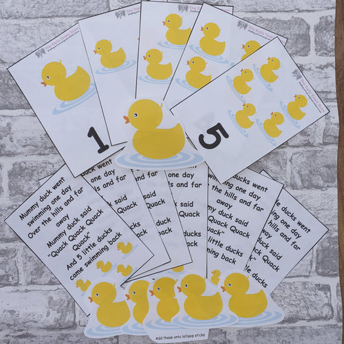 5 Little Ducks rhyme props