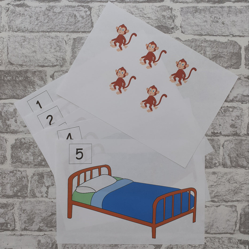 5 Little Monkeys Jumping on the Bed rhyme  Activity