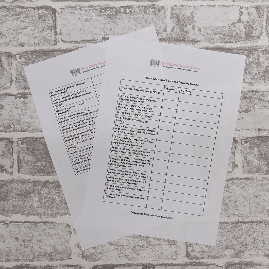 Special Educational Disability Checklist