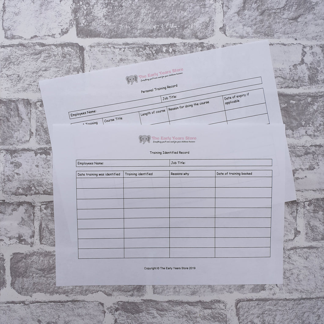 Training Record and Identified Sheet