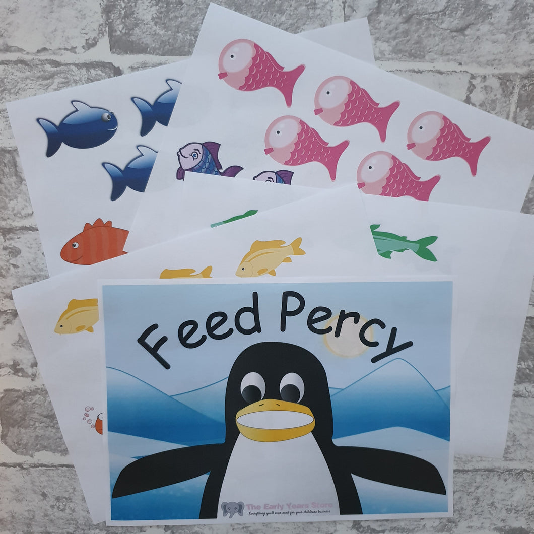 Feed the penguin colour activity
