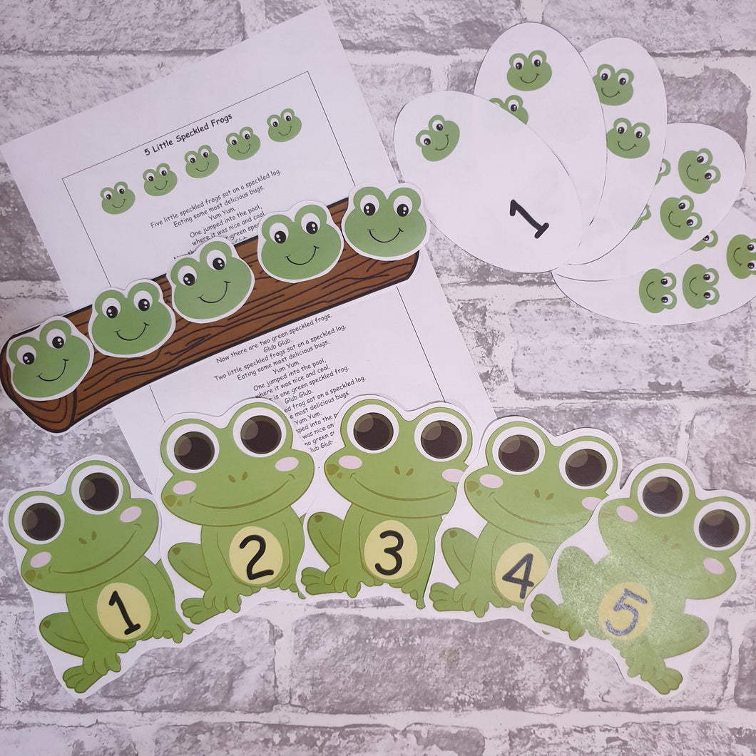 5 Little Speckled Frogs Nursery Rhyme Pack
