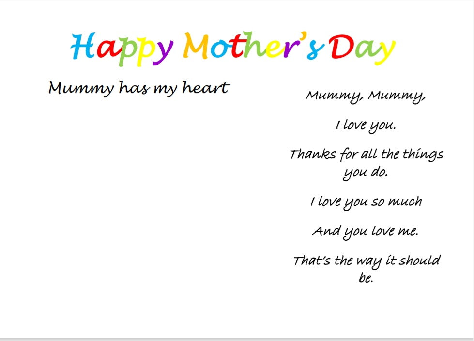 Mother's Day Handprint Poem