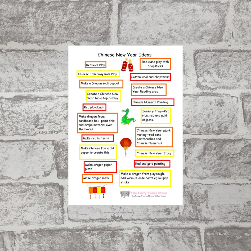 Chinese New Year Ideas Sheet