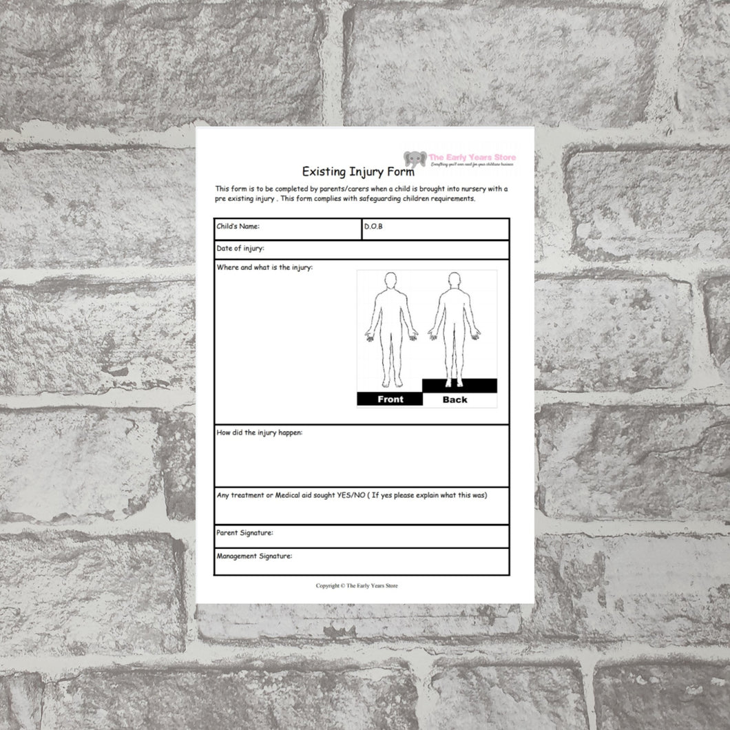 Existing Injury Form