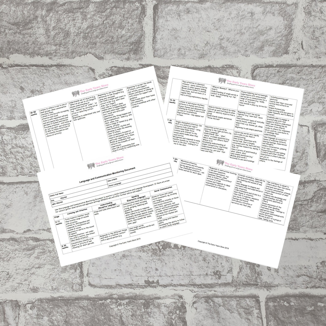 Language And Communication Tracking Document
