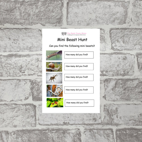 Mini Beast Hunt sheet