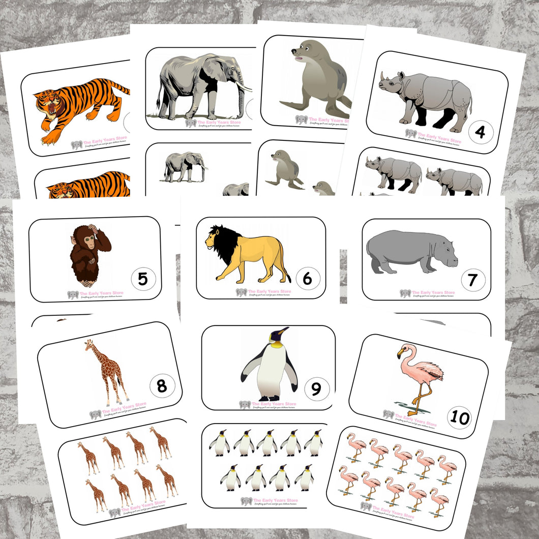 Zoo matching quantity to numeral