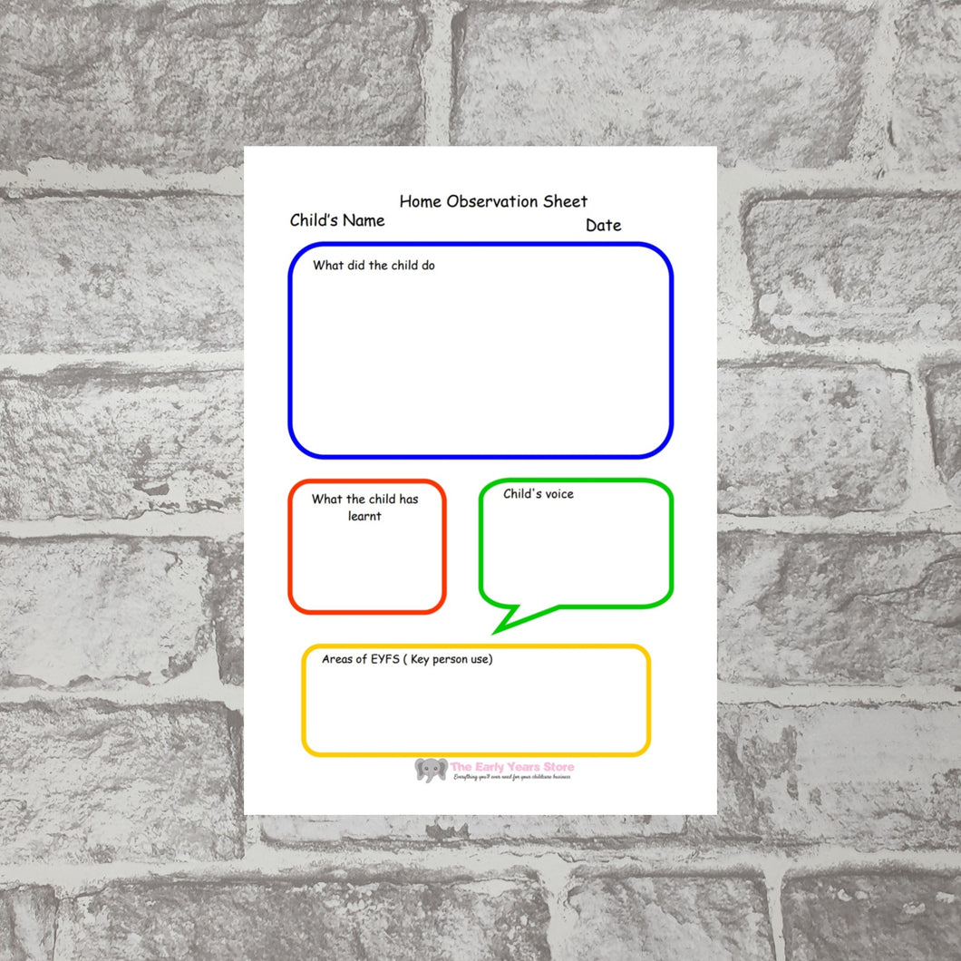 Home Observation Sheet