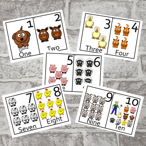 Farm Animal Number Line