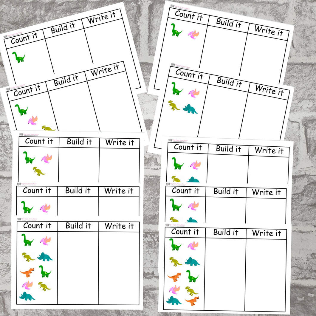 Count it, Build it, Write it Dinosaur Activity