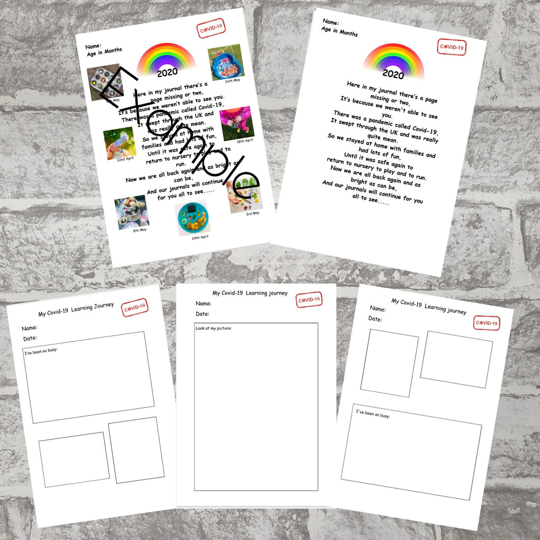 Covid-19 poem and Learning Journey sheets