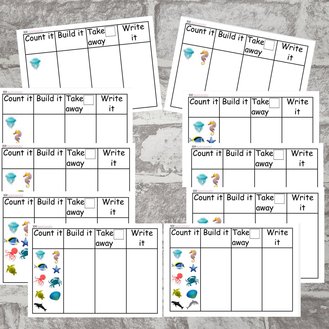 Under the Sea Maths Takeaway Activity