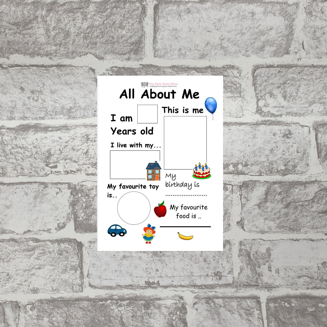 All About Me Sheet