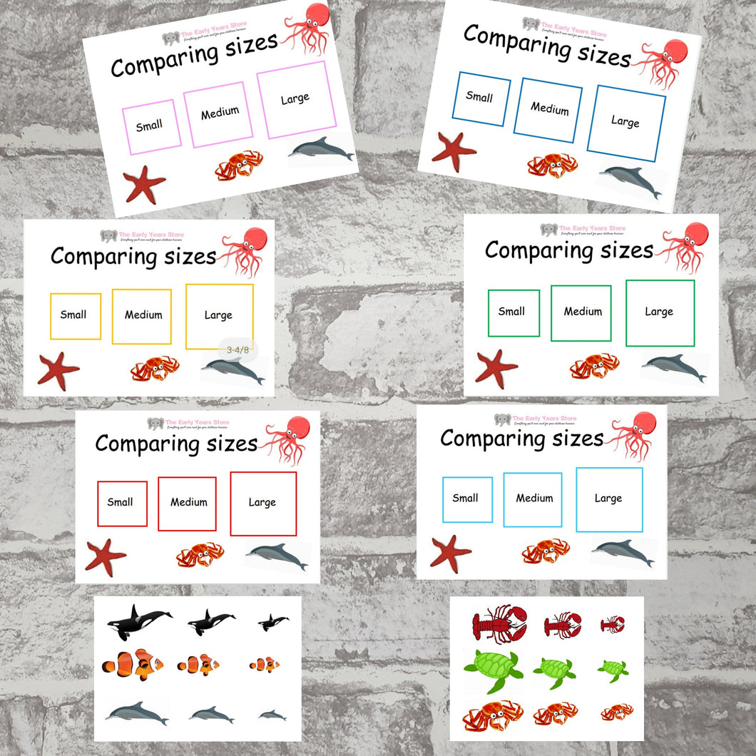 Under the sea comparing Sizes activity