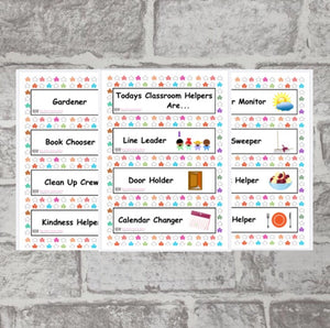 Classroom Helper cards