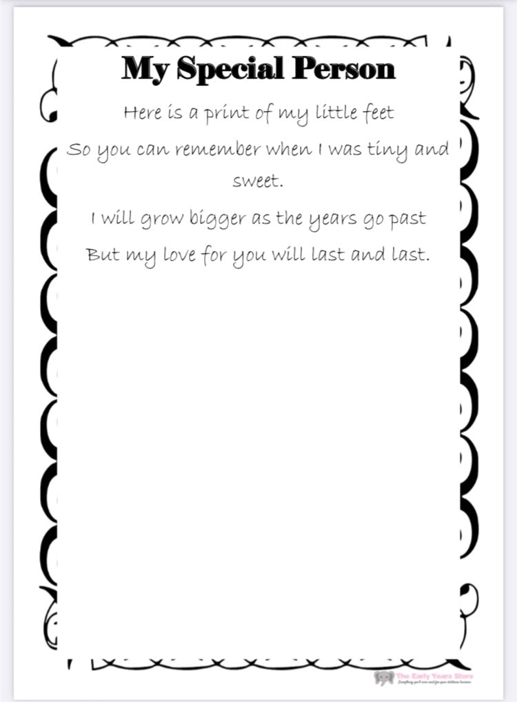 Special person poem (Father’s Day / Mother’s Day)