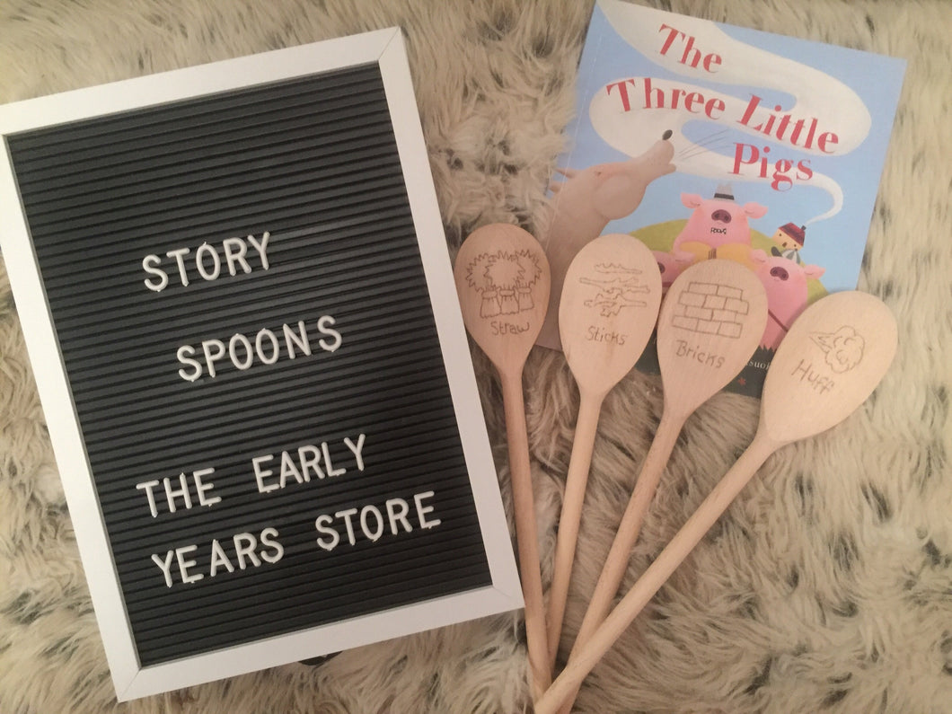 3 Little Pigs story spoons
