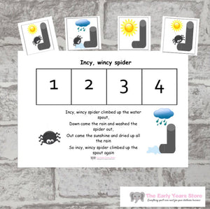Incy wincy spider sequencing sheet
