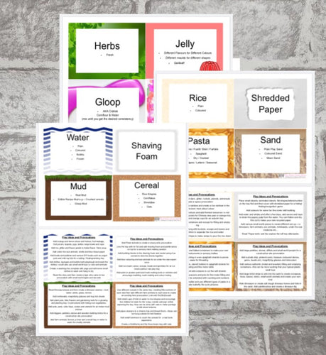Tuff tray idea cards - Over 60 ideas!