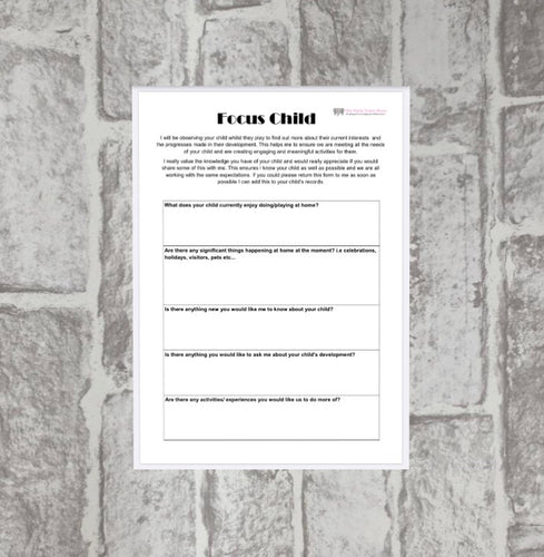 Focus Child Sheet