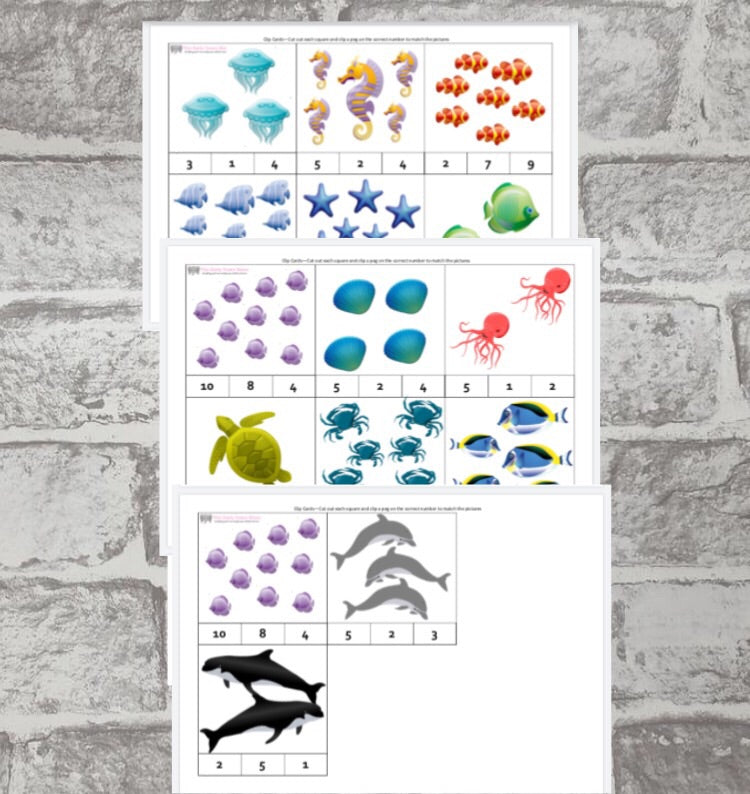 Under the Sea Clip Cards