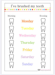 Teeth brushing chart